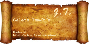 Geleta Tamás névjegykártya